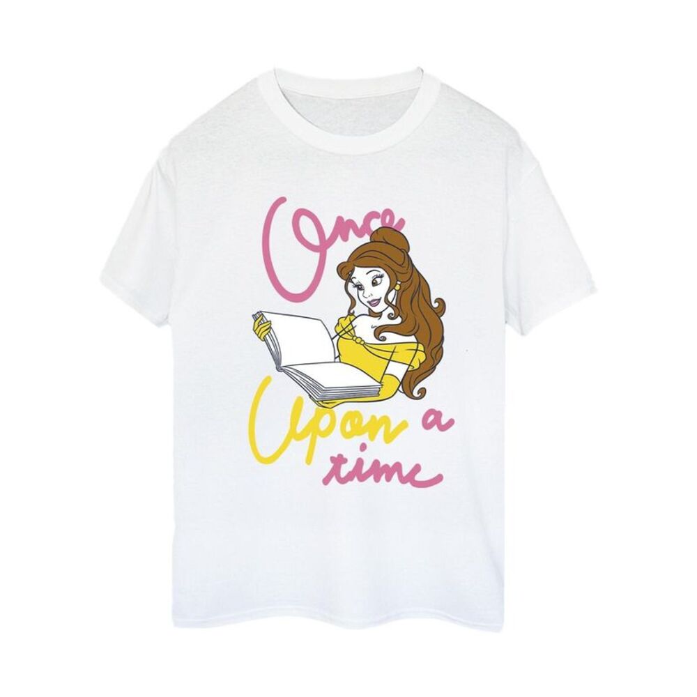 Beauty And The Beast Womens/Ladies Once Upon A Time Belle Boyfriend T-Shirt / Wh